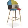 Patchworkowy taboret tapicerowany - styl skandynawski - Evelyne image 7