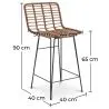 Wiklinowy stołek barowy - Boho Bali Design -65cm - Catori image 7