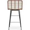Wiklinowy stołek barowy - Boho Bali Design -65cm - Catori image 7