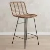 Wiklinowy stołek barowy z oparciem - Boho Bali Design - 75cm - Catori image 7