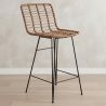 Wiklinowy stołek barowy z oparciem - Boho Bali Design - 75cm - Catori image 7