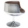 Fotel do salonu - Designerski fotel - Skóra i metal - Cognac image 7