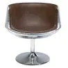 Fotel do salonu - Designerski fotel - Skóra i metal - Cognac image 7