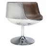 Fotel do salonu - Designerski fotel - Skóra i metal - Cognac image 7