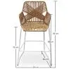 Rattanowy stołek Boho Bali Design - 75cm - Tale image 7
