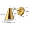 Lampa ścienna - Stożek metalowy - Złoty - Livel image 7