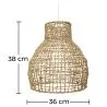 Lampa sufitowa z rattanu - lampa wisząca w stylu boho Bali - Lan image 7