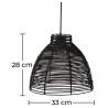 Lampa sufitowa z czarnego rattanu - lampa wisząca w stylu boho Bali - Gian image 7