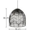 Czarna lampa sufitowa z rattanu - Lampa wisząca w stylu boho Bali - Le image 7