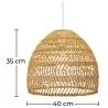 Lampa sufitowa z rattanu - Kinkiet - Projekt lampy boho Bali - 40cm - Hoa image 7