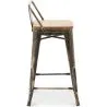 Stołek barowy z oparciem - Wzór przemysłowy - Drewno & Stal - 60cm - Nowa Edycja - Stylix image 7