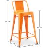 Stołek barowy z oparciem - Design przemysłowy - 60cm - New Edition - Stylix image 7