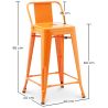 Stołek barowy z oparciem - Design przemysłowy - 60cm - New Edition - Stylix image 7