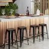 Stołek barowy - Industrial Design - Wood & Steel - 76 cm - New Edition- Stylix image 7