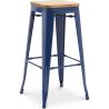 Stołek barowy - Wzór przemysłowy - Drewno & stal - 76cm - Nowa edycja - Stylix image 7