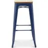 Stołek barowy - Wzór przemysłowy - Drewno & stal - 76cm - Nowa edycja - Stylix image 7