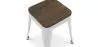 Stołek barowy - Wzór przemysłowy - Drewno i stal - 45 cm - Nowa edycja - Stylix image 7