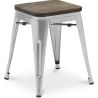 Stołek barowy - Wzór przemysłowy - Drewno i stal - 45 cm - Nowa edycja - Stylix image 7