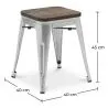 Stołek barowy - Wzór przemysłowy - Drewno i stal - 45 cm - Nowa edycja - Stylix image 7