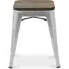 Stołek barowy - Wzór przemysłowy - Drewno i stal - 45 cm - Nowa edycja - Stylix image 7