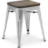 Stołek barowy - Wzór przemysłowy - Drewno i stal - 45 cm - Nowa edycja - Stylix image 7