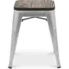 Stołek barowy - Wzór przemysłowy - Drewno i stal - 45 cm - Nowa edycja - Stylix image 7