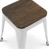 Stołek barowy - Wzór przemysłowy - Drewno i stal - 45 cm - Nowa edycja - Stylix image 7