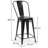Stołek barowy z oparciem - Industrial Design - 60cm - New Edition - Stylix image 7