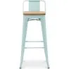 Stołek barowy z oparciem - Industrial Design - Wood & Steel - 76cm - New Edition - Stylix image 7