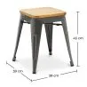 Stołek Industrial Design - Wood & Steel - 45cm - New Edition - Stylix image 7