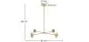 Złota lampa sufitowa - Lampa wisząca z designem - 4 ramiona - Luba image 7