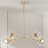 Złota lampa sufitowa - Lampa wisząca z designem - 4 ramiona - Luba image 7