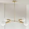 Złota lampa sufitowa - Lampa wisząca z designem - 4 ramiona - Retan image 7