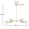 Złota lampa sufitowa - Lampa wisząca z designem - 4 ramiona - Retan image 7