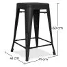 Stołek barowy - Industrial Design - Matte Steel - 60cm - New Edition - Stylix image 7