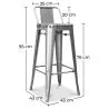 Stołek barowy z oparciem - Industrial Design - 76cm - New Edition - Stylix image 7