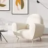 Fotel z podłokietnikami - tapicerowany tkaniną bouclé - Belise image 7