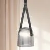 Lampa sufitowa - Lampa wisząca - Skóra i szkło - Bim image 7