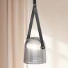 Lampa sufitowa - Lampa wisząca - Skóra i szkło - Bim image 7