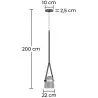 Lampa sufitowa - Lampa wisząca - Skóra i szkło - Bim image 7