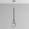 Lampa sufitowa - Lampa wisząca - Skóra i szkło - Bim image 7