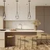 Lampa sufitowa - Lampa wisząca - Skóra i szkło - Bim image 7