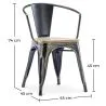 Zestaw stół i 4 krzesła z podłokietnikami Design przemysłowy - New Edition - Bistrot Stylix image 7