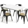 Zestaw stół i 4 krzesła z podłokietnikami Design przemysłowy - New Edition - Bistrot Stylix image 7