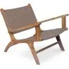 Fotel Salonowy z Podłokietnikami - Fotel Boho Bali Design - Drewno i Skóra - Recia image 7