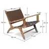 Fotel Salonowy z Podłokietnikami - Fotel Boho Bali Design - Drewno i Skóra - Recia image 7