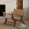 Fotel Salonowy z Podłokietnikami - Fotel Boho Bali Design - Drewno i Skóra - Recia image 7
