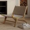 Fotel Salonowy - Fotel Boho Bali Design - Drewno i Skóra - Recia image 7