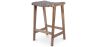 Stołek barowy drewniany - Boho Bali Design - skóra - Recia image 7