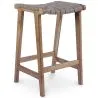 Stołek barowy drewniany - Boho Bali Design - skóra - Recia image 7